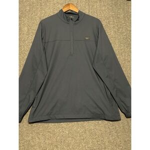 Travis Mathew Men's Large Wanderlust Quarter 1/4 Zip Blue Pullover Golf